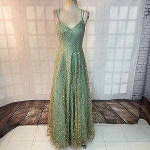 macy's sage green and gold prom dress Sage Green Prom Dress Macys
